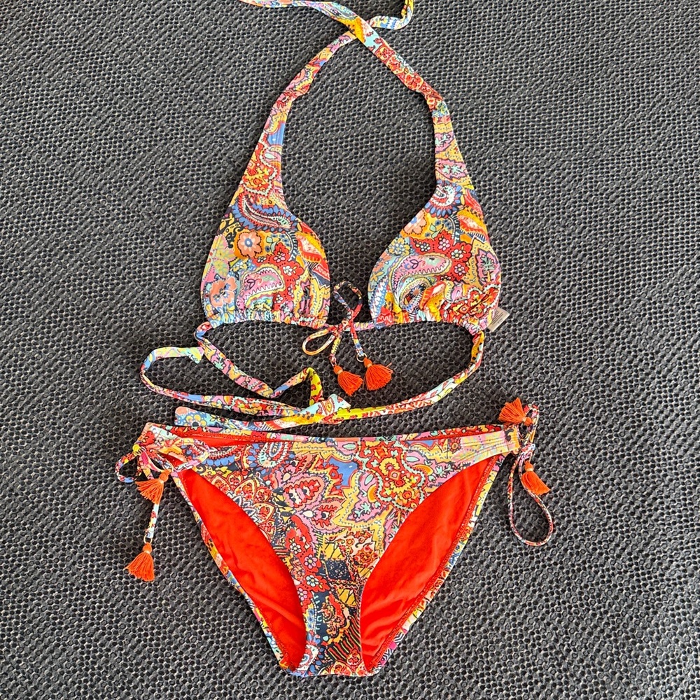 Bleu Rod Beattie Orange Paisley Tie Bikini